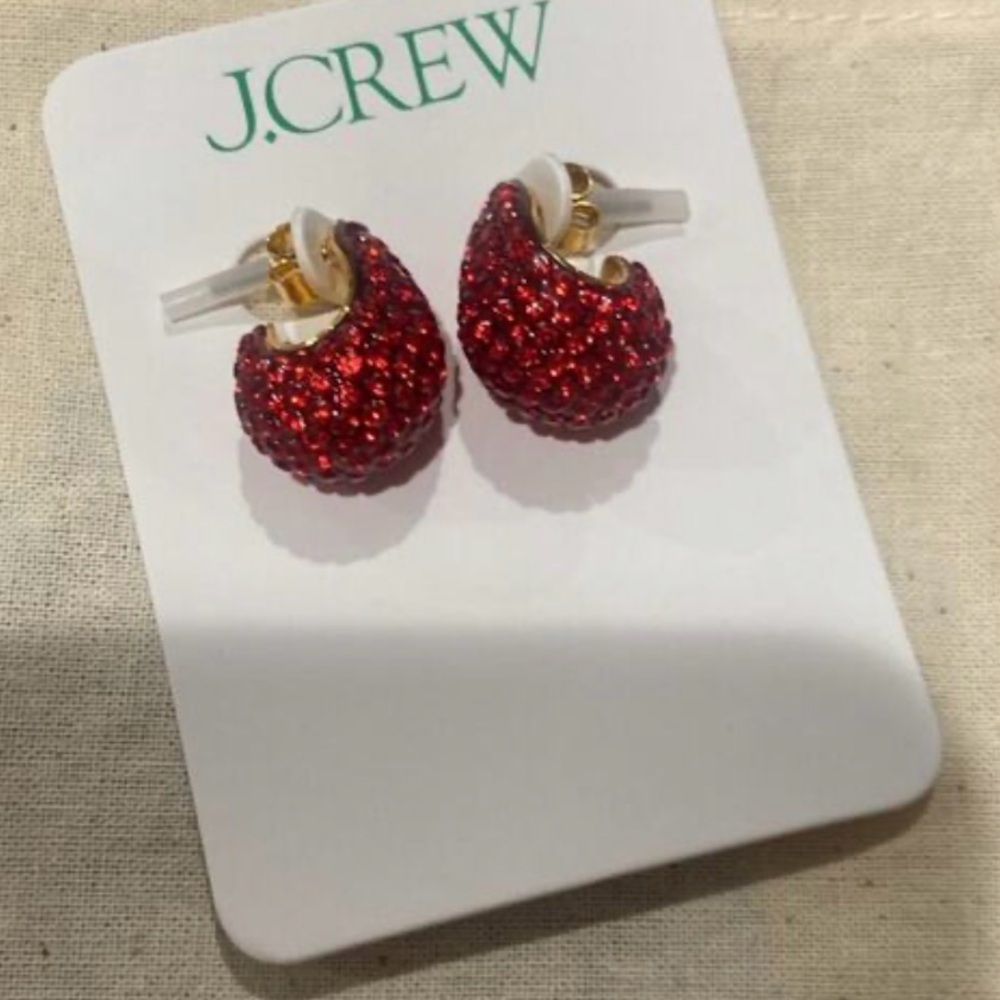 J.Crew Sugar Red Disco Hoops